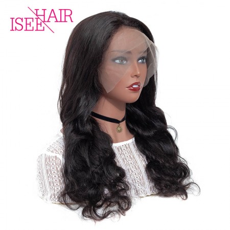 ISEE HAIR Body Wave Lace Front Wigs Natural Density Gorgeous Virgin Human Hair Wigs