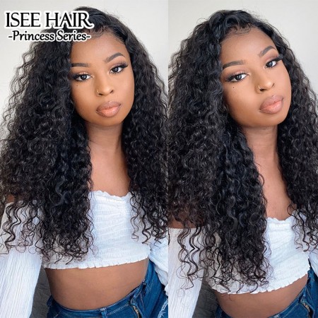 ISEE HAIR Water Wave 4x4 Lace Closure Wig Preplucked Human Hair Wig Limited Stock
