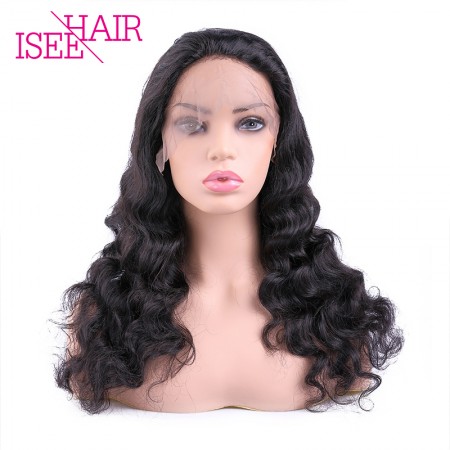 ISEE HAIR Loose Wave Lace Front Wigs Natural Human Virgin Hair Wigs