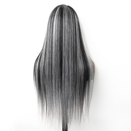 Silver Highlight Straight Mixed Color 4*4 & 13*4 Lace Wig