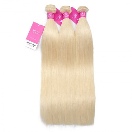 Color 613 Blonde Straight Hair Bundles Deal Double Weft Human Virgin Hair