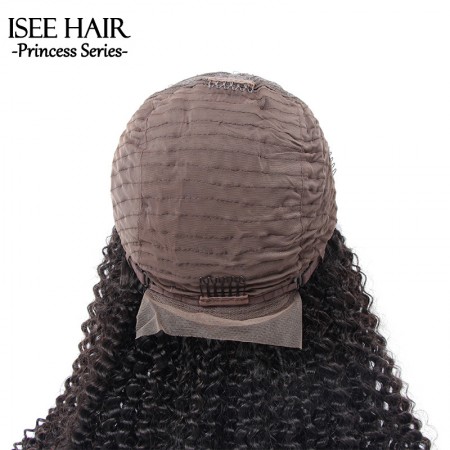 ISEE HAIR Kinky Curly Lace Closure Wig Real Human Hair Wigs