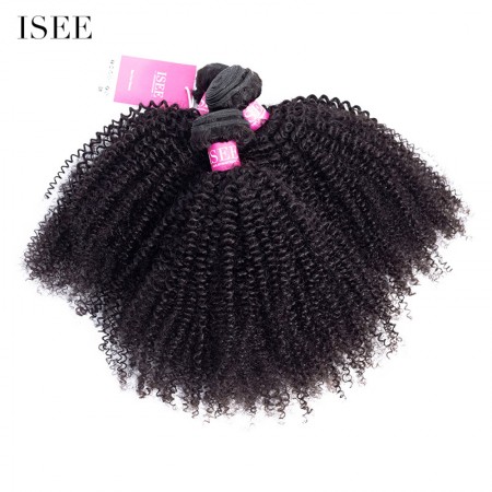 ISEE HAIR Afro Curly Bundles Deal 10A Grade 100% Human Virgin Hair