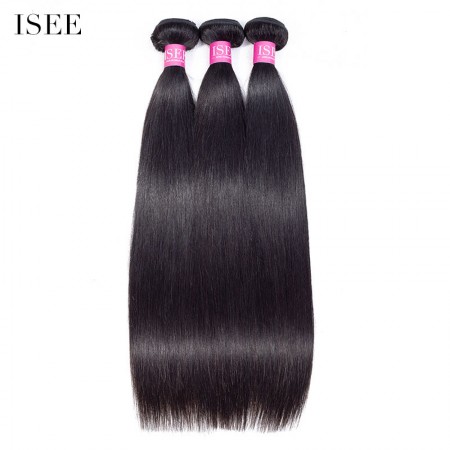 ISEE HAIR 14A Grade 100% Human Virgin Hair unprocessed Straight Hair 3/4 Bundles Deal