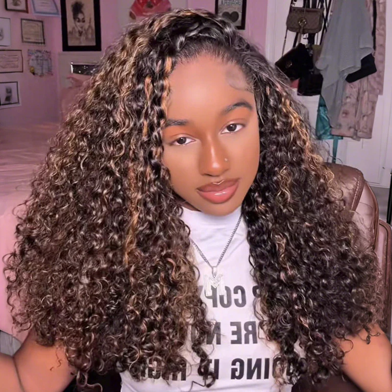 Flash Sale Wear Go Half Wig Highlight Water Wave 180% Density InvisiFit Strap Flip Over Wig