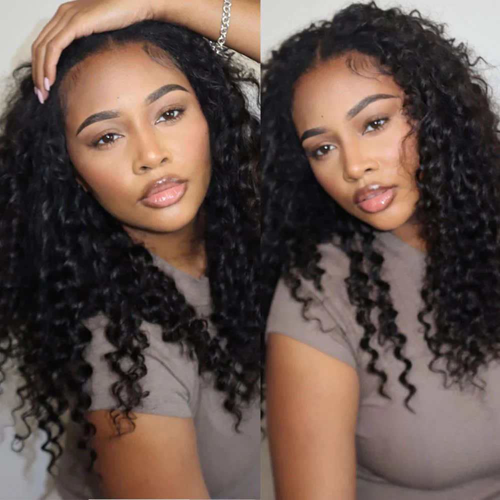 Deep Curly Crochet Braid Hair Extensions 100% Human Hair Feather Soft