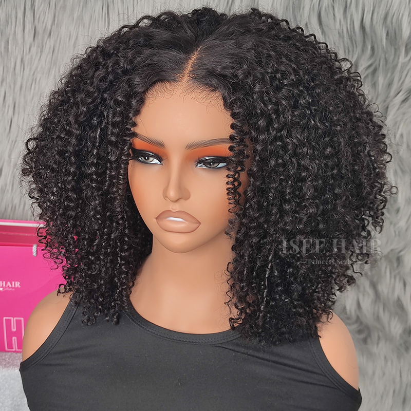 Pre-Cut HD Lace Finger Coily Wear Go 6x4 Glueless Lace Wig For Black Women
