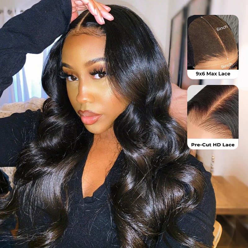 ISEE M-Cap Body Wave 9x6 Wear Go Glueless Wig Pre Bleached Tiny Knots HD Lace Wig
