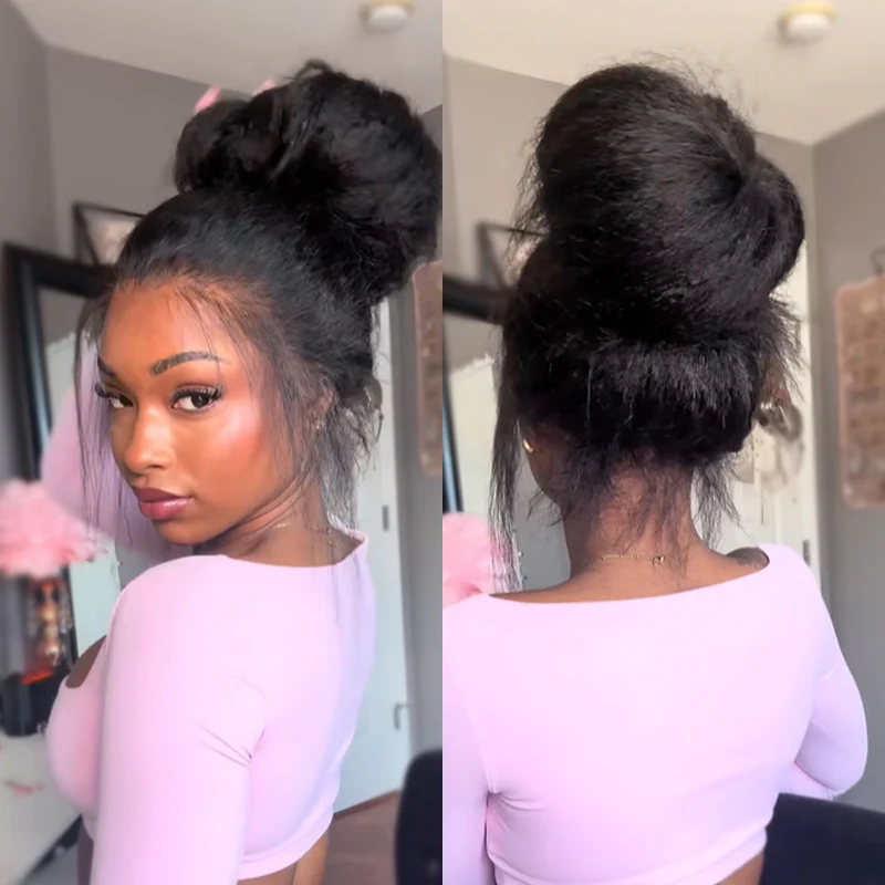 ISEE Invisi Drawstring Kinky Straight 360 Glueless Wig Pre-Cut Lace Wear Go Wig