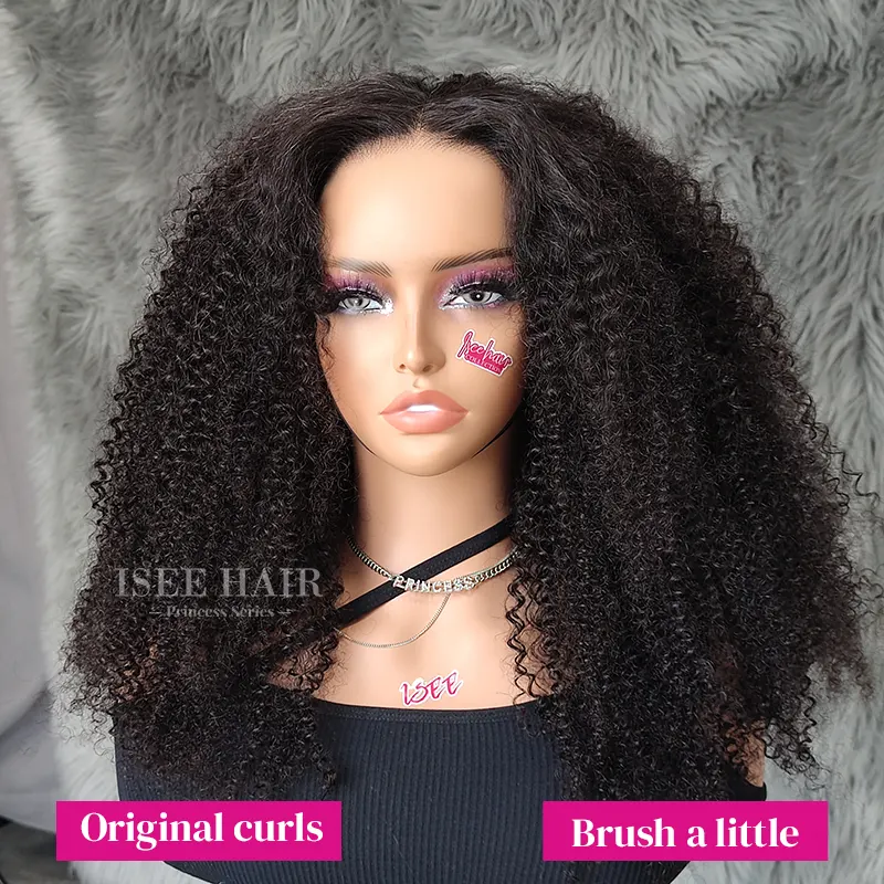 GoodBye Bye Knots Afro Curly Wear Go Preplucked Glueless Lace Closure Wig with HD Lace Beginner Friendly