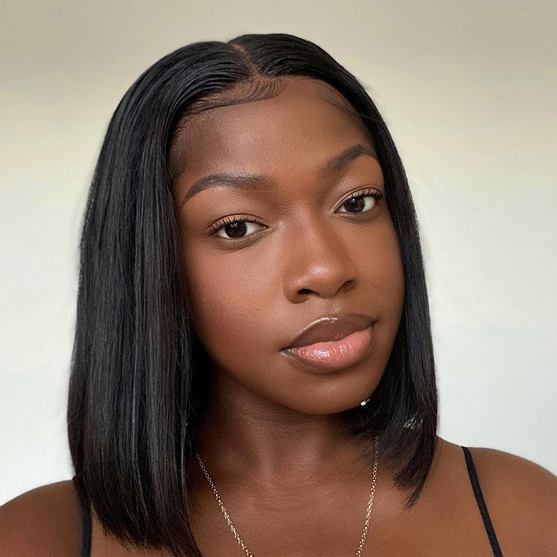 Lace Closure Wig Bob Cut Straight Lace Wigs Middle Part Wig