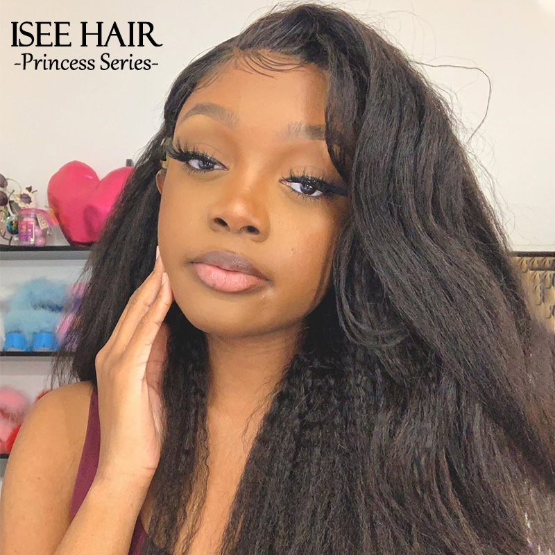 ISEE HAIR 10A Grade Kinky Straight 3 Bundles with Closure Deal 100% Human Virgin Hair unprocessed