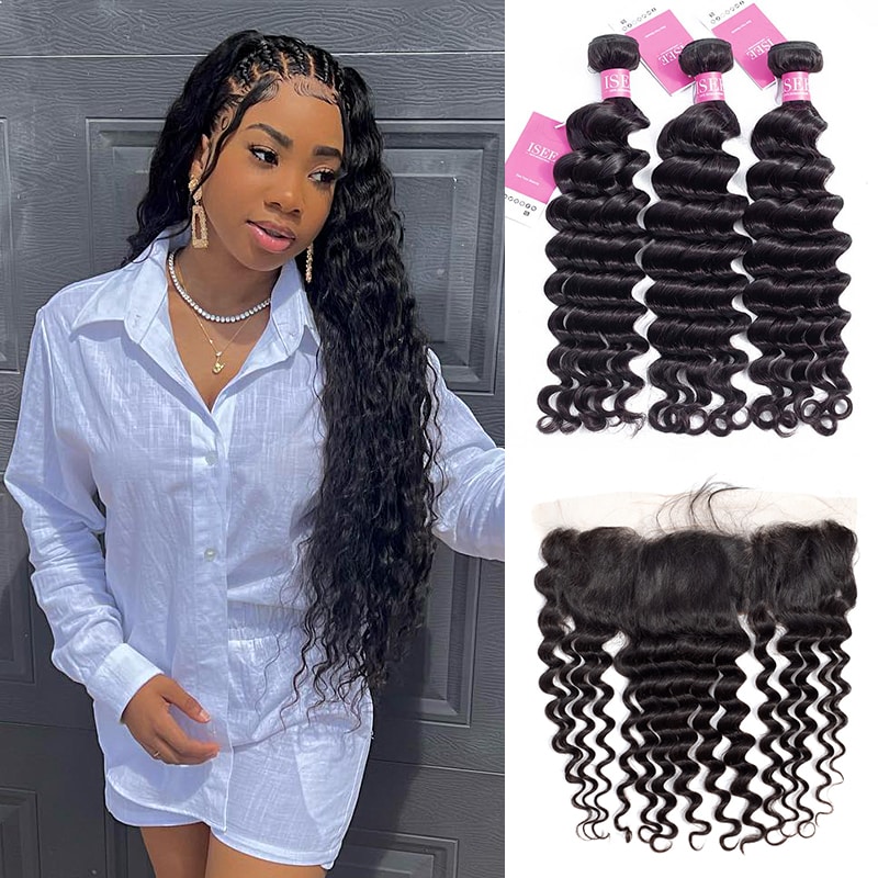 Loose Deep Wave Bundles With Closure 32 30inch Human Hair Bundles With  Frontal Brazilian Hair Weave Bundles With Closure Qt Hair  Hair Bundles  With Closures  AliExpress