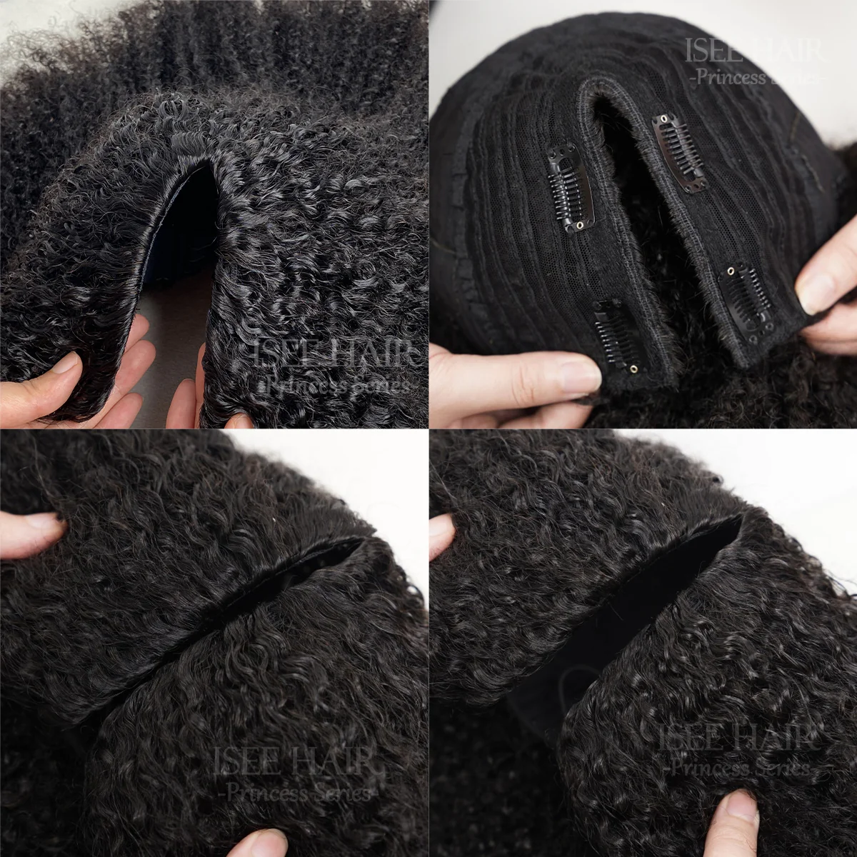ISEE No Leave Out V part With Elastic Drawstring Protective Style Kinky Straight Glueless Wig Beginner Friendly