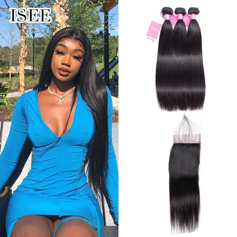 Straight Hair Bundles with Closure Sew In