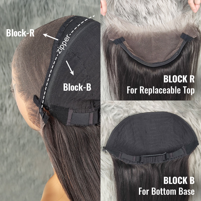 ISEE Block R Body Wave Replaceable Top for Block Wigs
