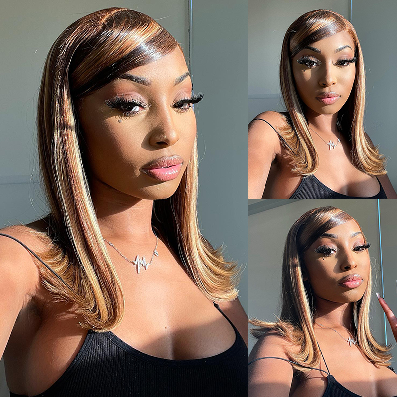 Ash Blonde Straight Wigs Preplucked Transparent Lace Front Wigs