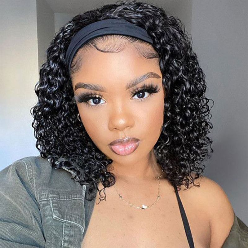 Cute Curly Short Bob Headband Glueless Wig | ISEE HAIR