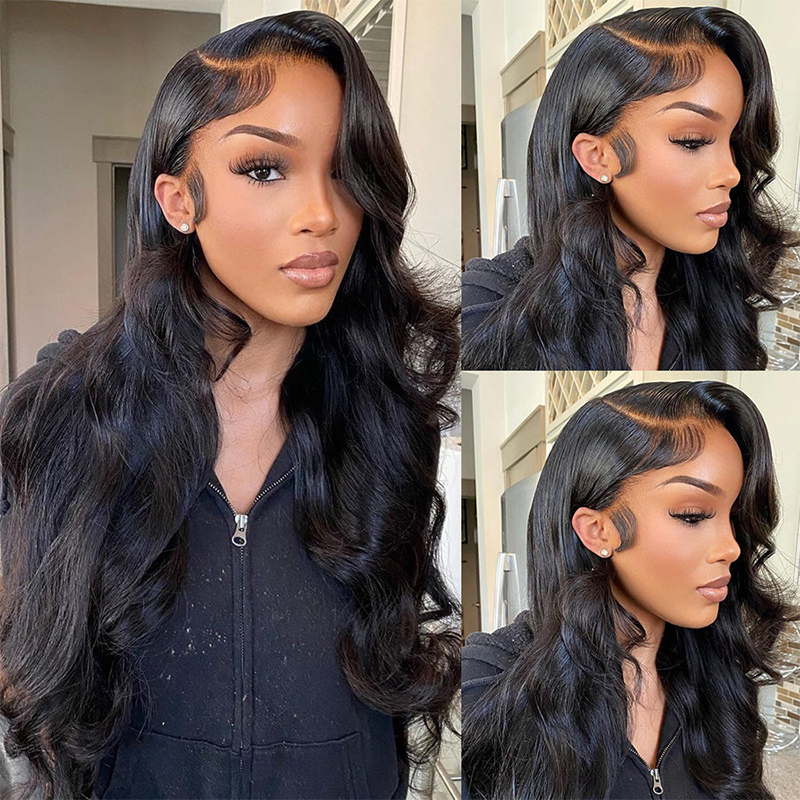 ISEE HAIR Body Wave Lace Front Wig Pre Plucked Human Hair Wigs
