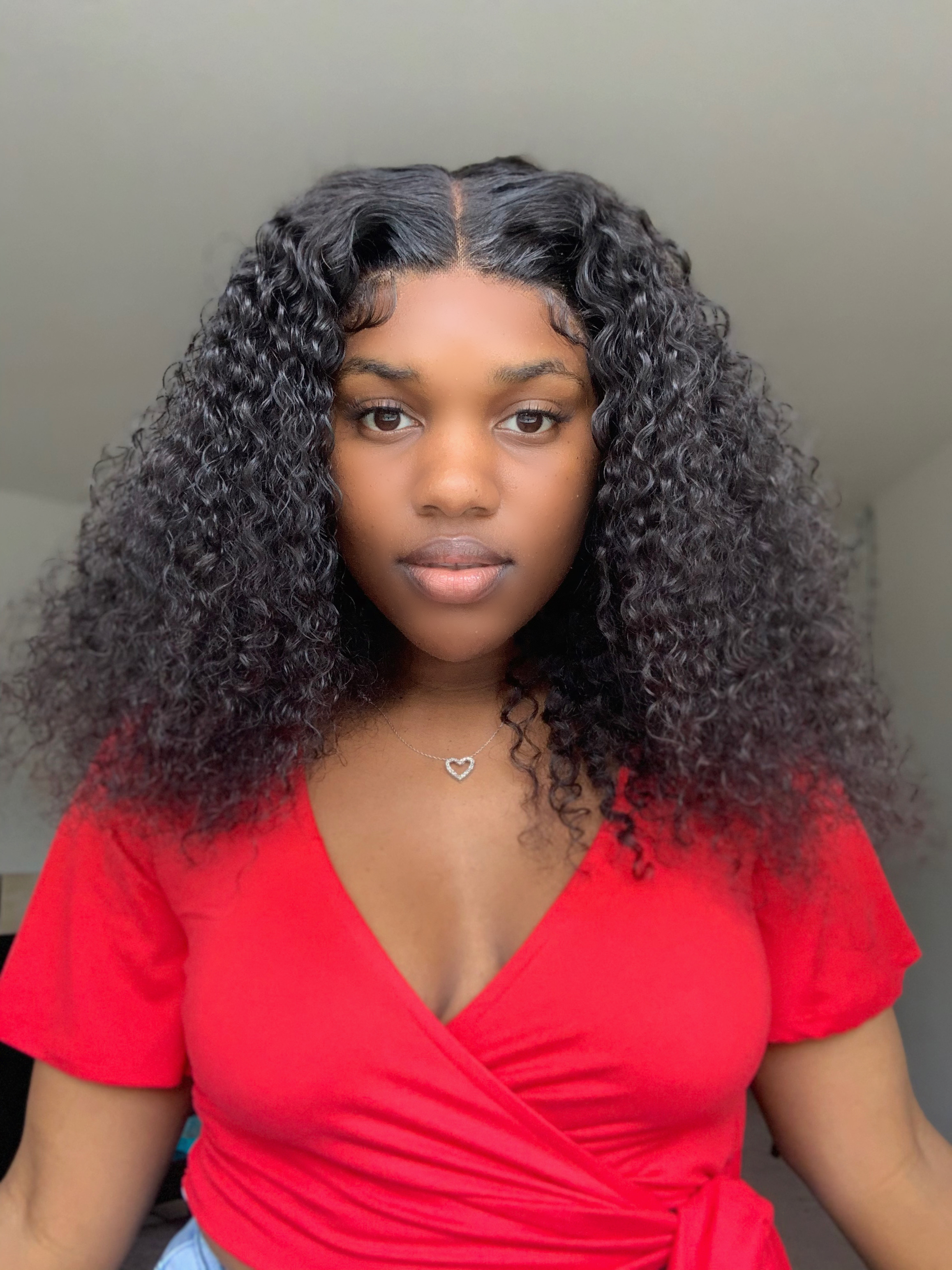 ISEE HAIR 100% Unprocessed Human Virgin Hair Loose Deep Wave Natural Lace  Front Wig