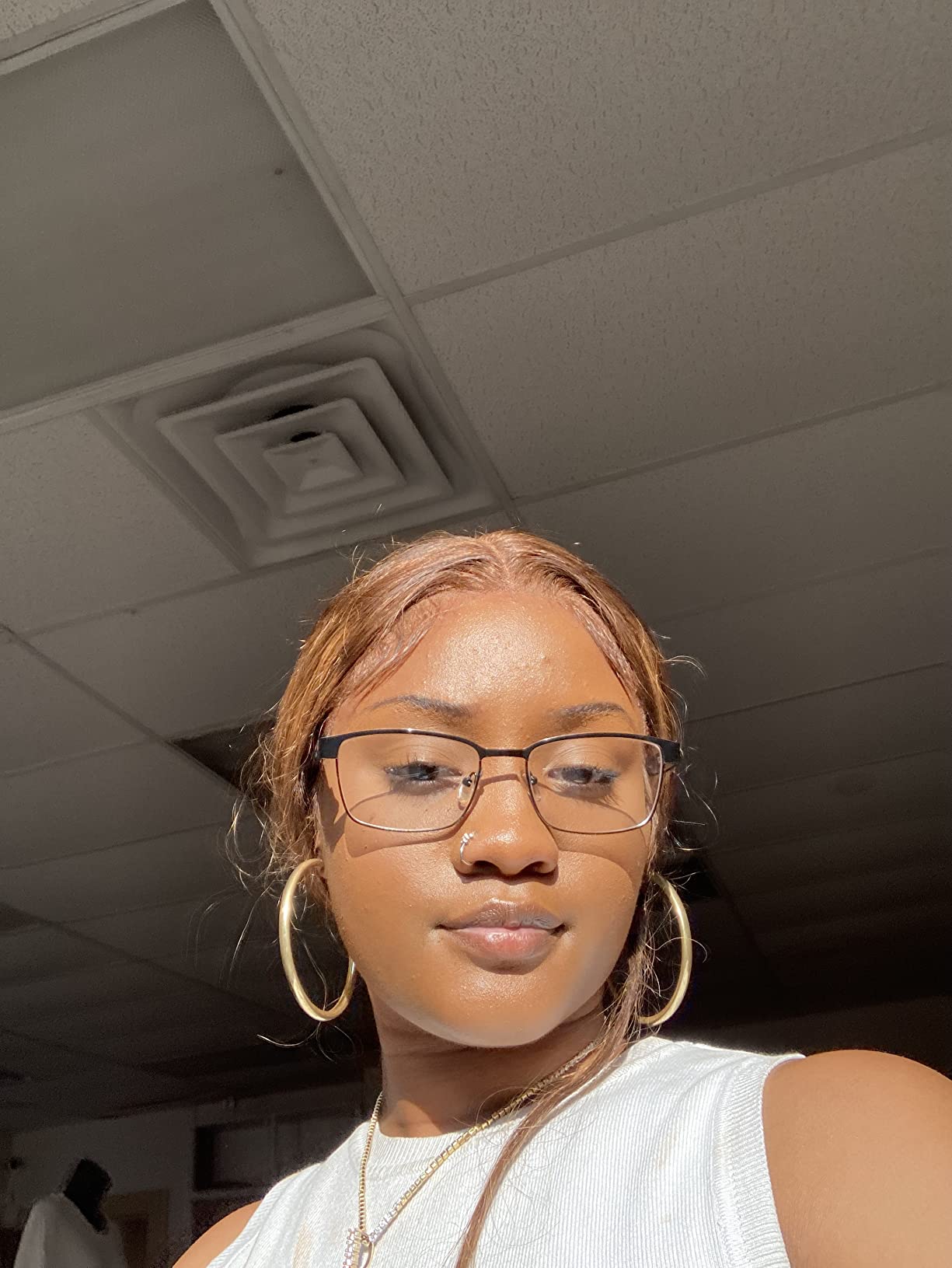 Honey Blonde & Brown Streaks Highlight Wigs Straight Lace Front Wig