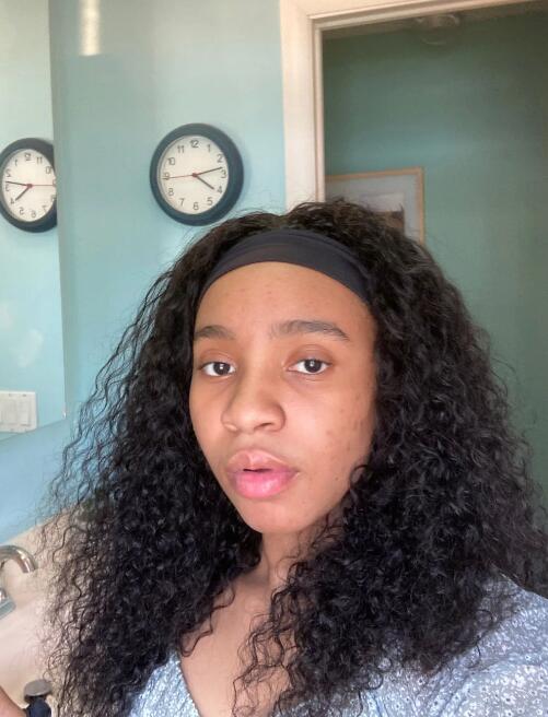 ISEE HAIR Water Wave Headband Wig Human Hair Glueless Wig