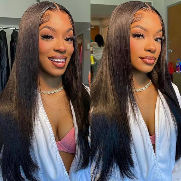 Brazilian Straight Wig Pre-Cut Hd Lace Closure Wear Go Glueless Wig