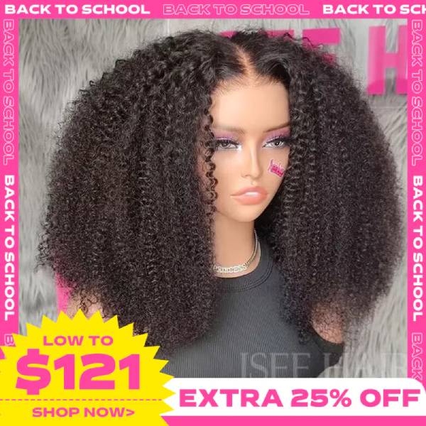 Wear Go V5 | Tiny Knots Pre Bleached Upgraded Kinky Curly Pre Cut HD Lace Glueless Wig