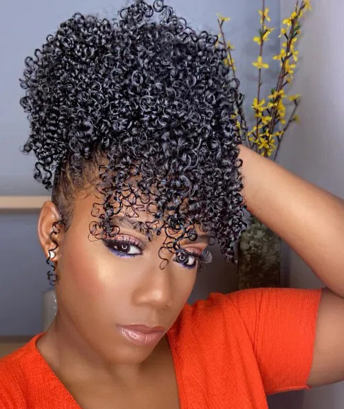 Pineapple Puff Updo quick hairstyle for black women