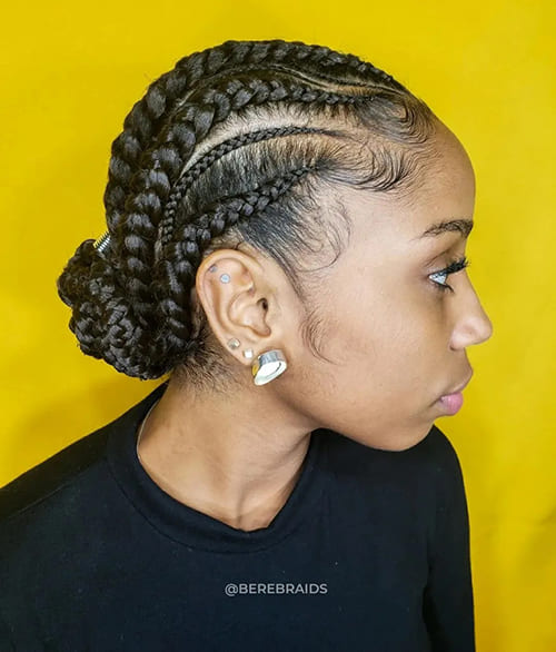 10 Minutes Cornrow Bun