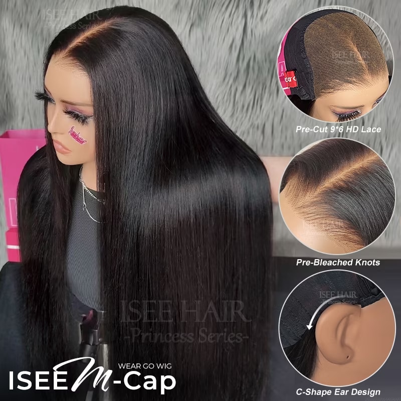 ISEE M-Cap Body Wave 9x6 Wear Go Glueless Wig Pre Bleached Tiny Knots HD Lace  Wig